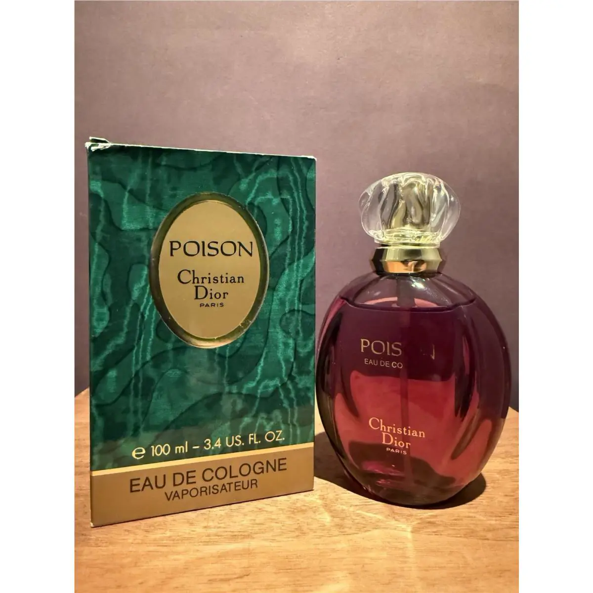 Vintage Poison Christian Dior 3.4 Fl. OZ / 100 ML Eau de Cologne Spray Rare