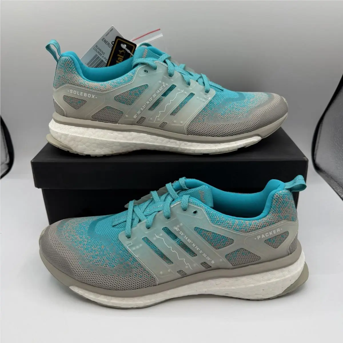 Adidas Packer X Solebox Energy Boost Shoes Mens Sz 8.5 Silfra Rift Pack Sneakers