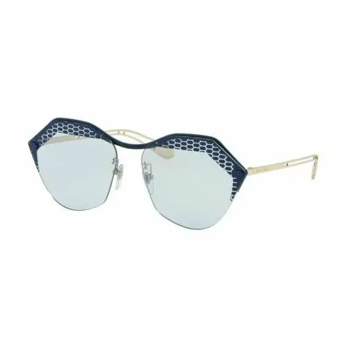 Bvlgari BV6109 205172 62 Matte Blue Jeans On Pale Gold Frame Light Blue Lens