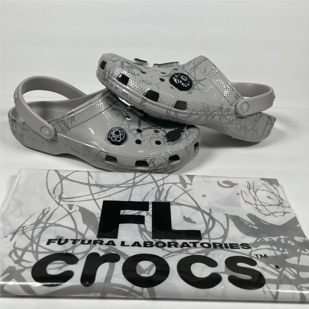 Crocs x Futura Laboratories Classic Clog Pearl White - Men`s Size 12