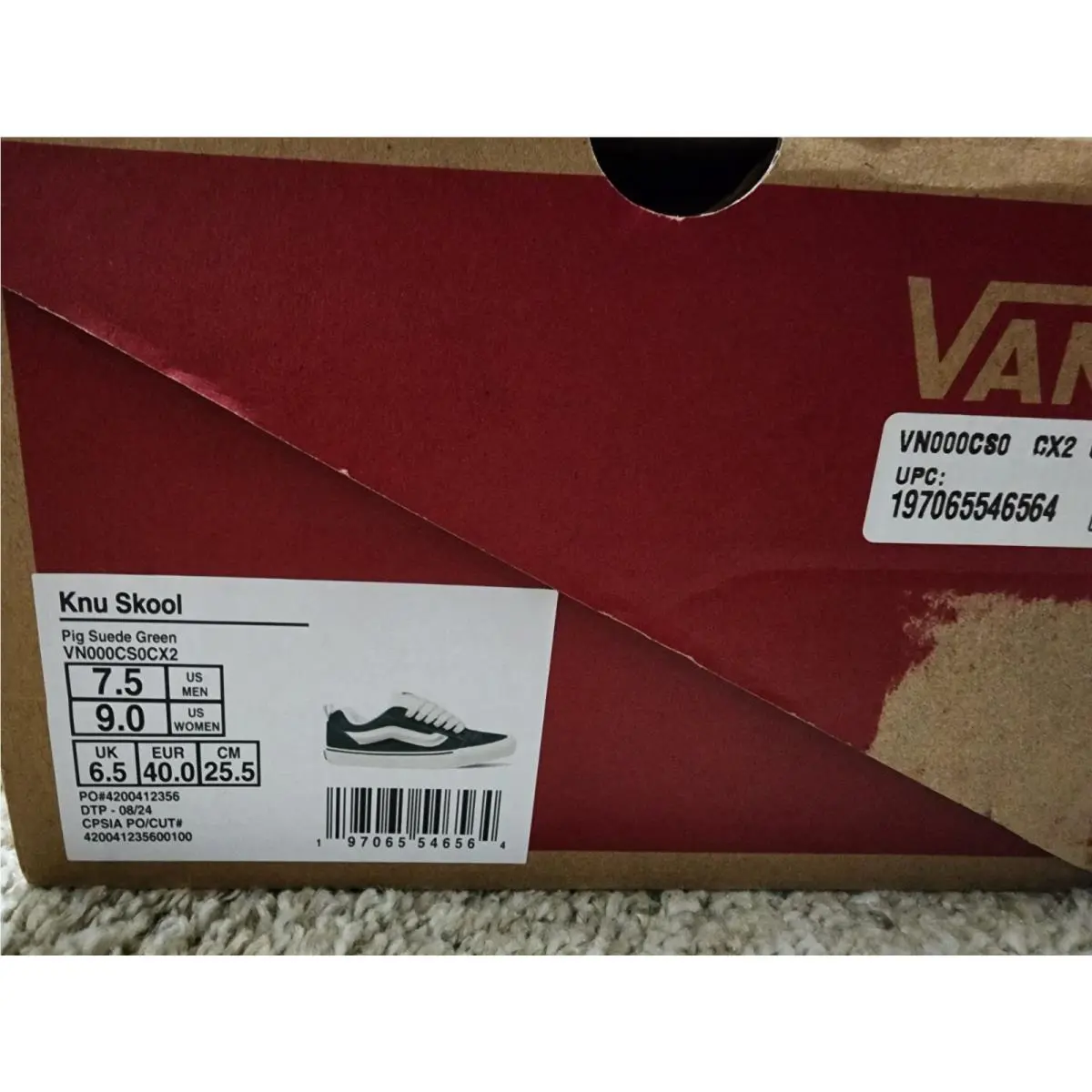 Vans shoes - VANS Knu Skool - Knu Skool - VN000CS0CX2 - Green, Manufacturer: Green (UPC: 197065548001) 4