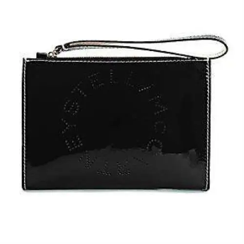 Stella Mccartney Acc Flap Zipper Pouch 502892-W8405 Black by Stella McCartney