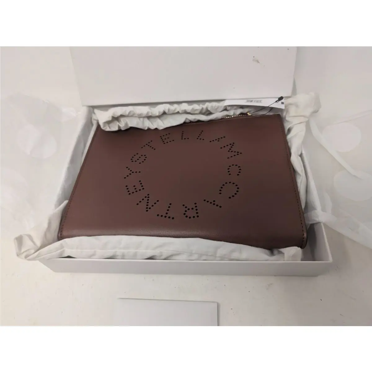 Stella Mccartney Alter Nappa Wristlet Clutch Purse Brown Pecan