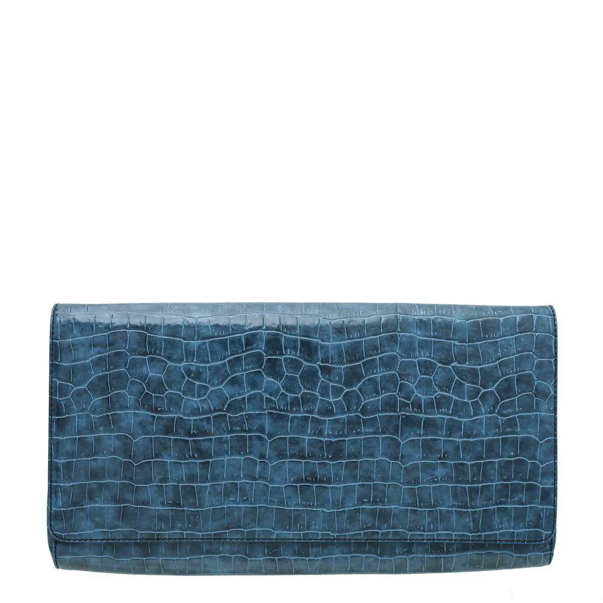 Stella Mccartney Blue Croc Betty Clutch Blue 304958-W9275-4005 by Stella McCartney