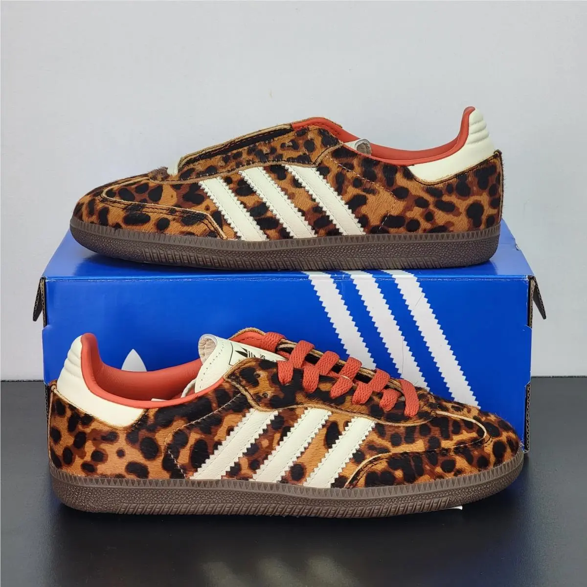 Adidas Samba OG Women`s Size 5.5 Athletic Shoes Leopard Footwear Sneakers