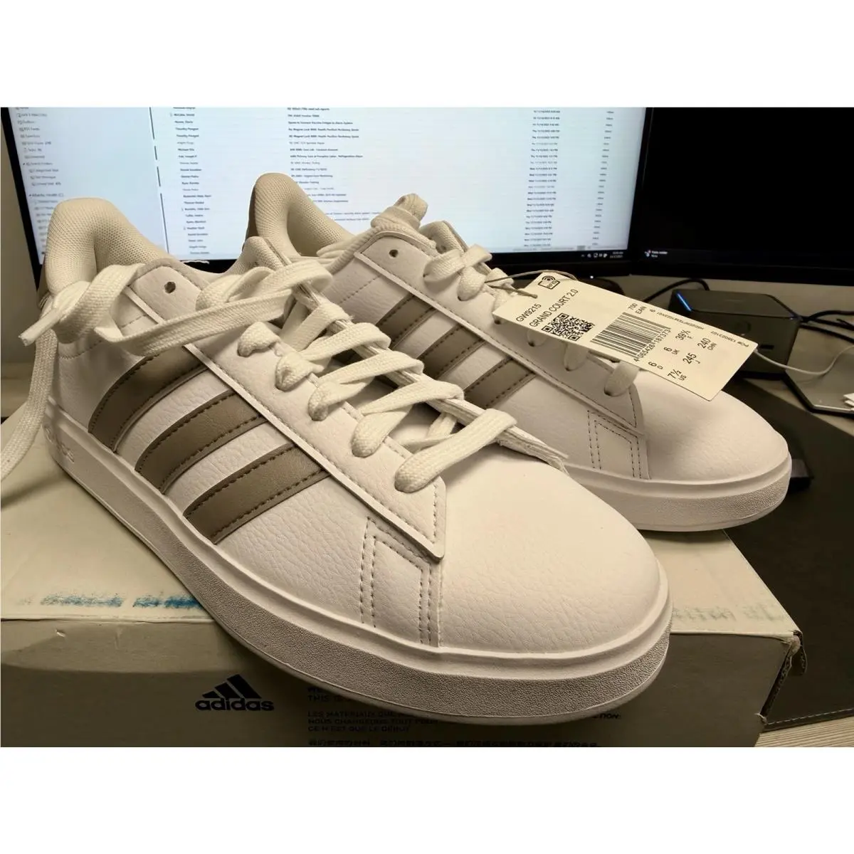 Shoes Universal Women Adidas Grand Court 2.0 GW9215 White Size 7.5
