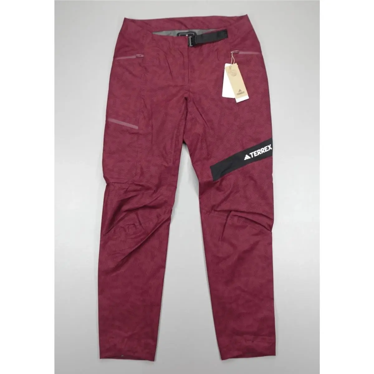 Adidas Terrex Techrock Primeknit Rain.rdy Hiking Pants Red Women`s Sz S