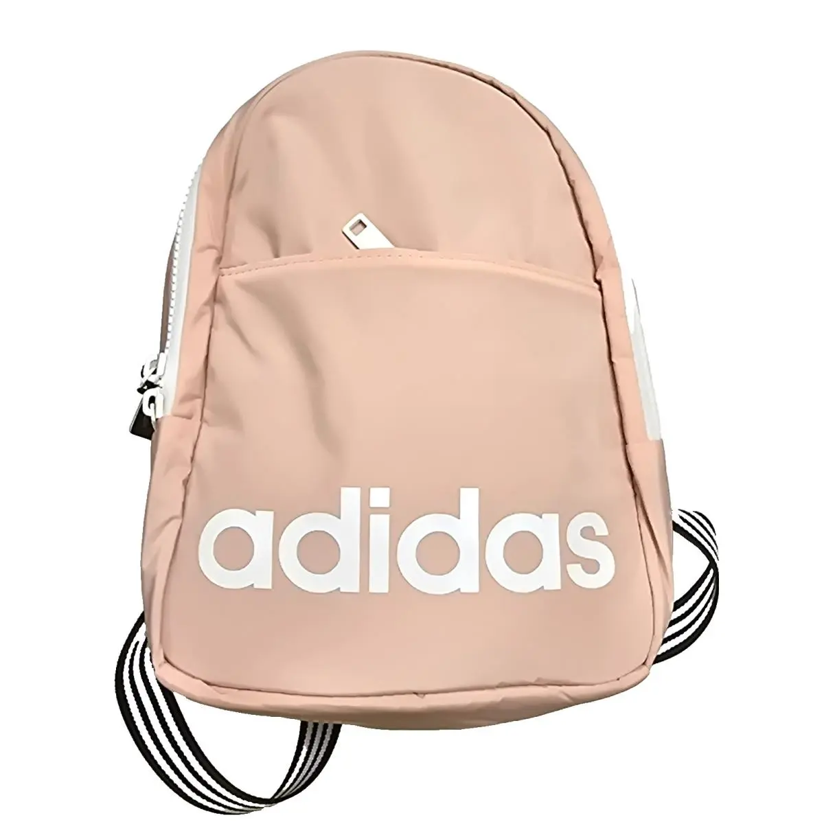 Adidas Core Mini Glow Pink White Logo Black Stripe Straps Nylon Backpack Bag