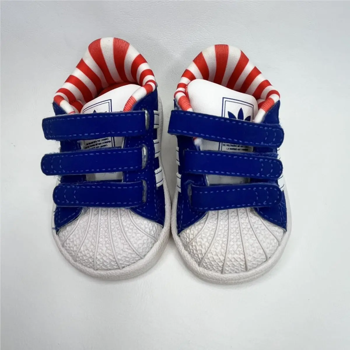 Adidas Superstar 2 CF1 Toddler Shoes – Blue / White / Red – Size 2K –