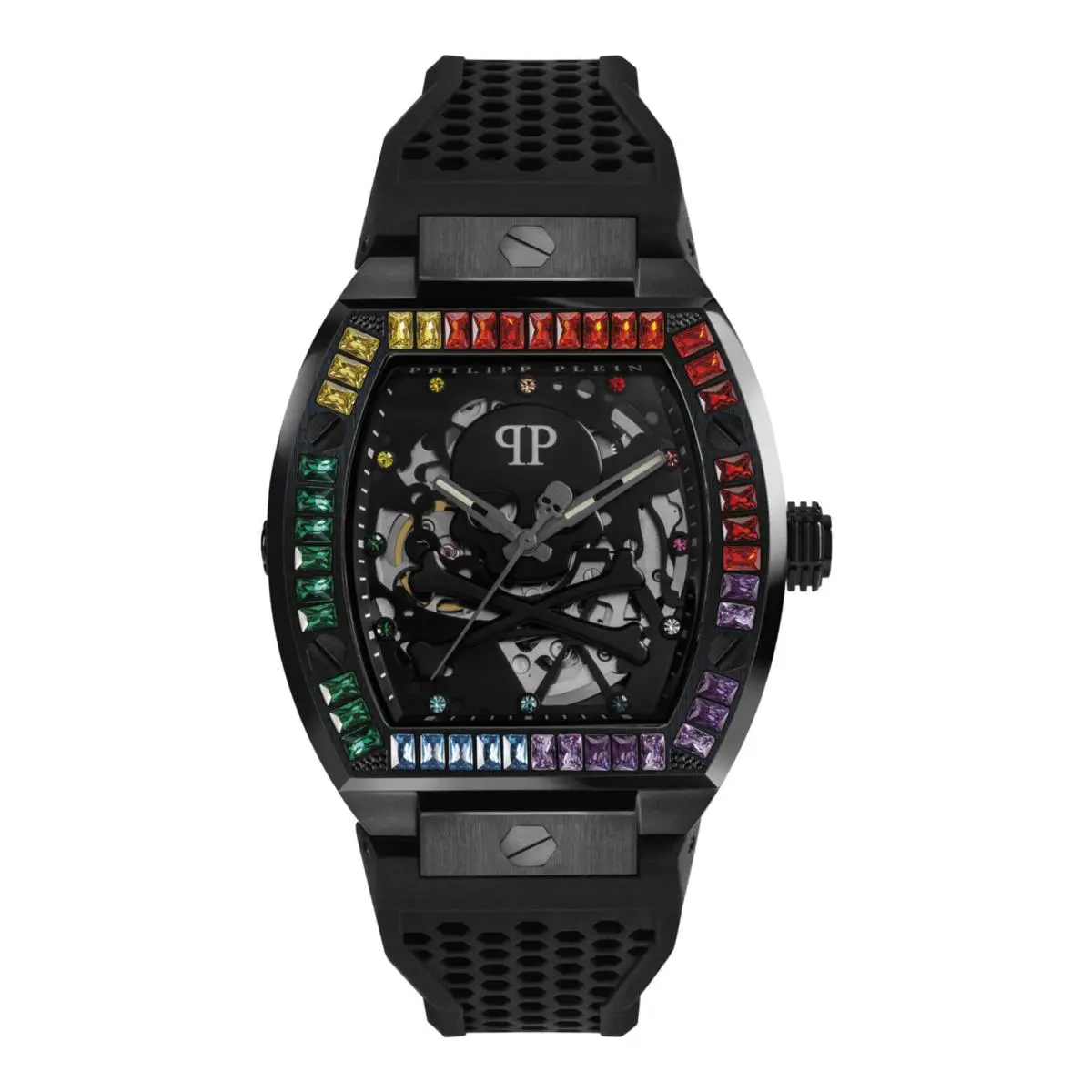 Philipp Plein Mens IP Black 44mm Strap Fashion Watch