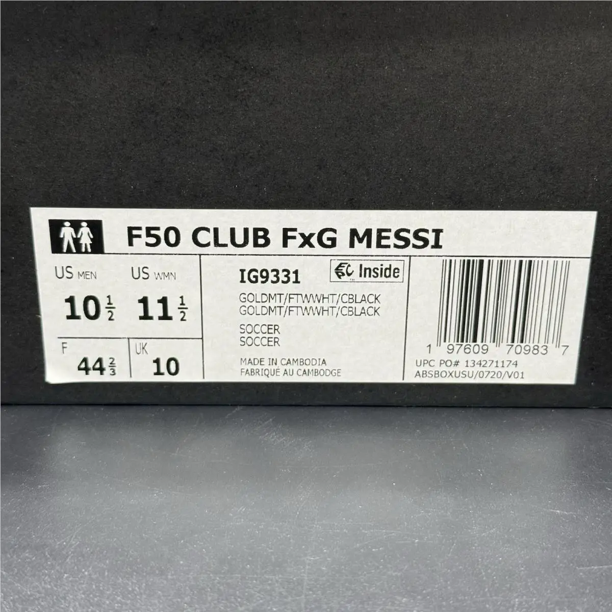 Adidas shoes - adidas F50 Club FXG Messi - IG9331 - Gold / Black / White 4