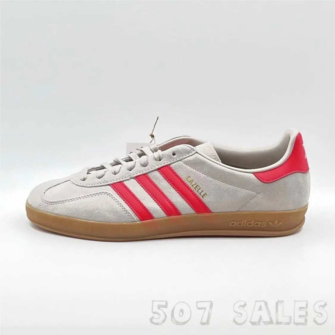 Adidas Gazelle Indoor Beige / Lucid Red JR3840 - Size 13