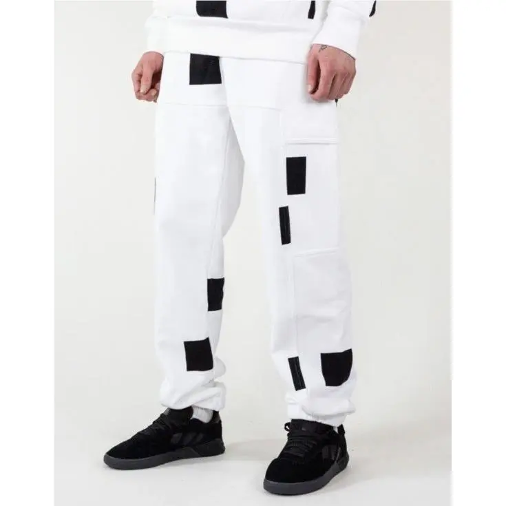 Adidas Shmoofoil Box Skateboarding Heavyweight Pants Sz L White Black Cargo Jogg
