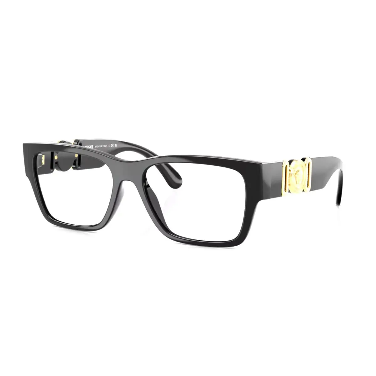 Versace Reading Glasses Mod. 3368-U GB1 55-17 Black Frames Gold w/ Logos Readers