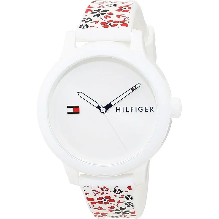Tommy Hilfiger Ashley Women`s White Dial Rubber Band Watch - 1781793