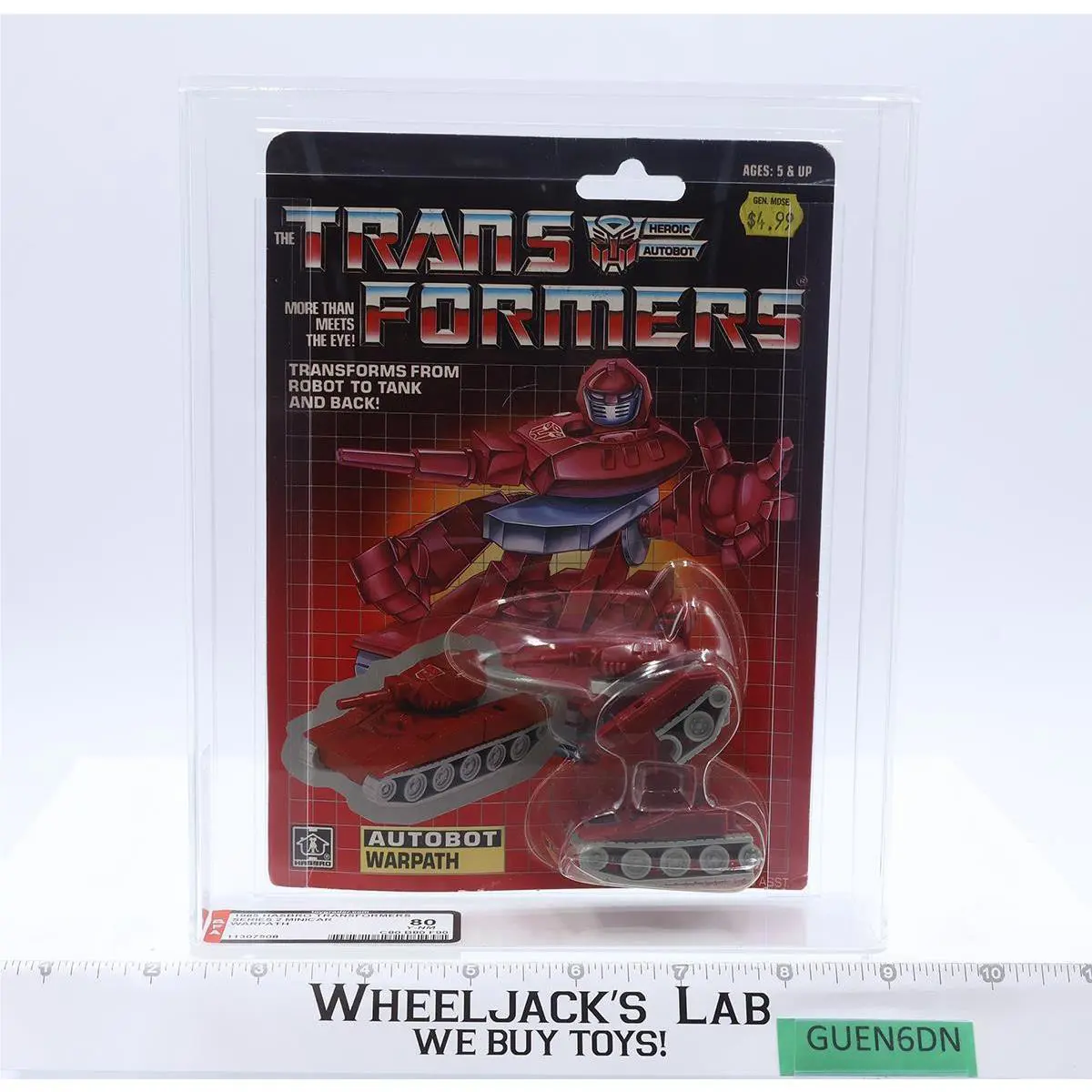 Warpath Afa Graded 80 80/80/90 Transformers 1985 Hasbro Minicar