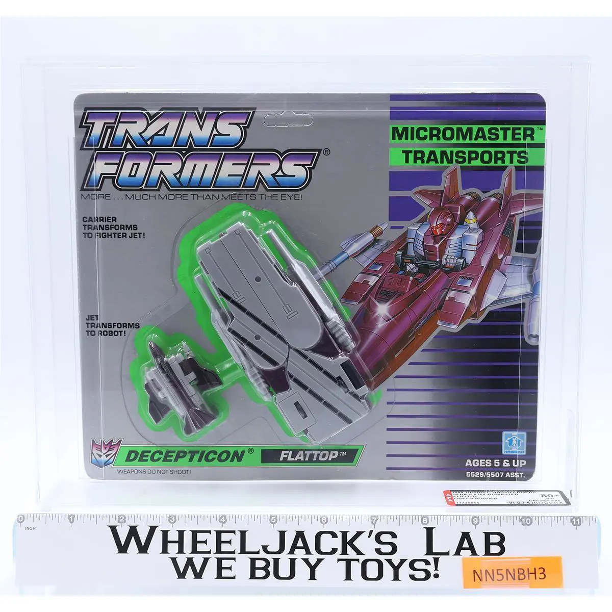 Micromaster Flattop Green Border Afa Highest Grade 80+ Pop 1 Transformers Hasbro