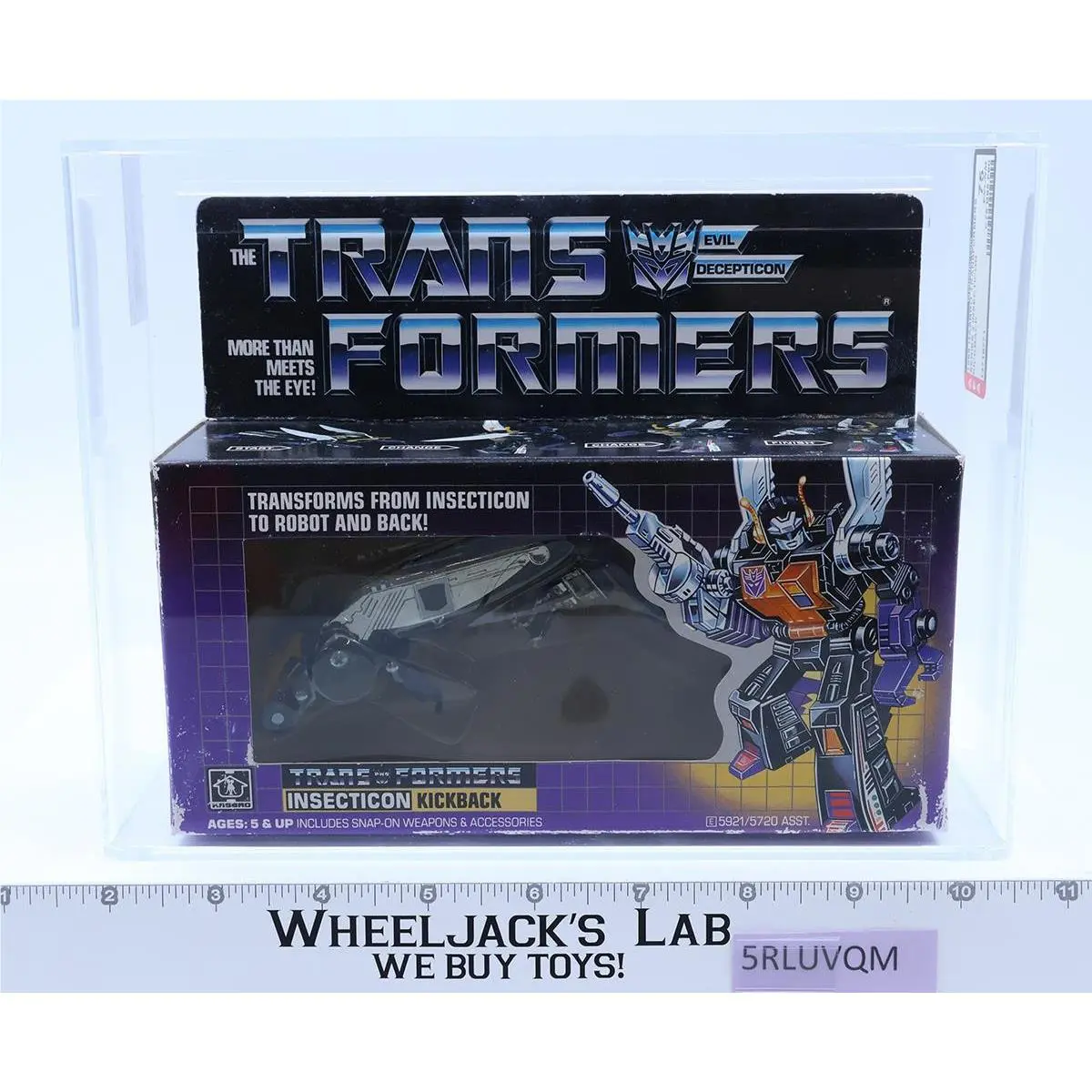 Kickback Afa Graded 75 75/85/90 G1 Transformers Hasbro Tape