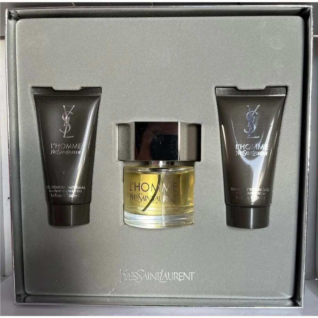 L`homme  Men Gift Set Edt 2 Oz+ Shower Gel + After Shave Balm by Yves Saint Laurent
