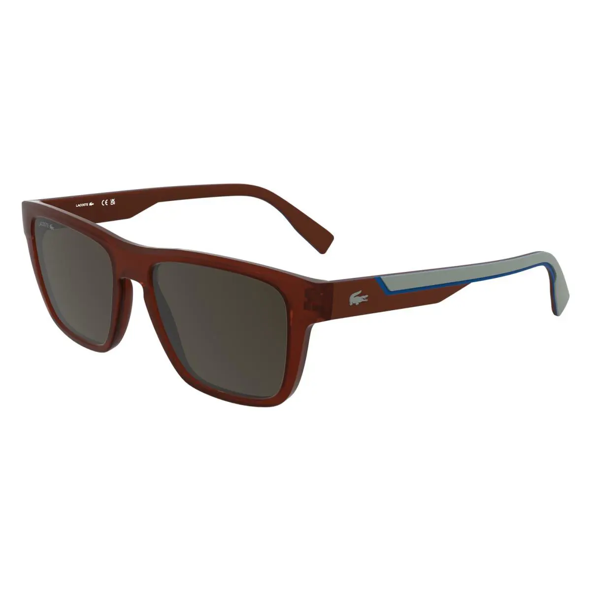 Lacoste Men`s Sunglasses L6058S - Matte Red with Solid Brown Lens
