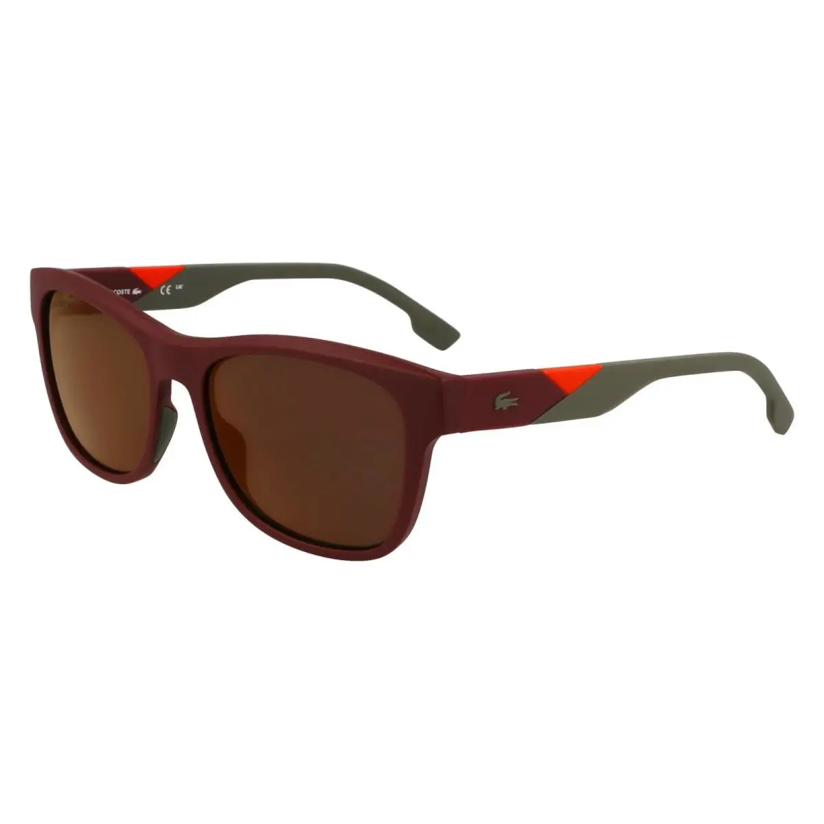 Lacoste L6043S Men`s Sunglasses 601 Matte Burgundy/orange Mirrror