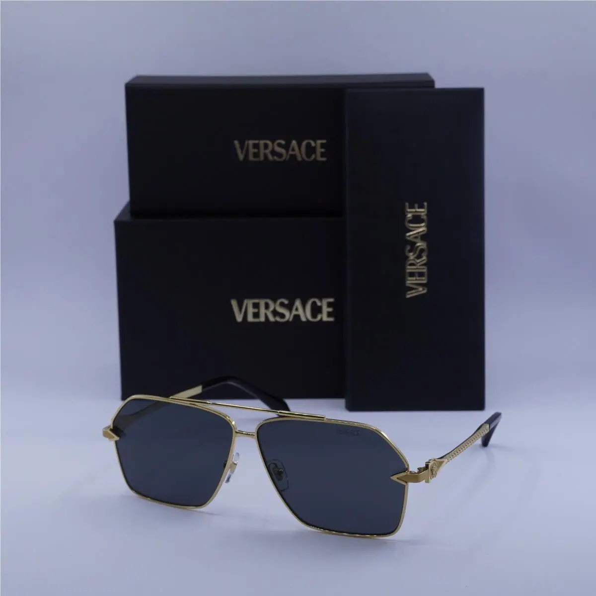 VE2284 100287 Gold/dark Grey 63-10-140 Sunglasses by Versace