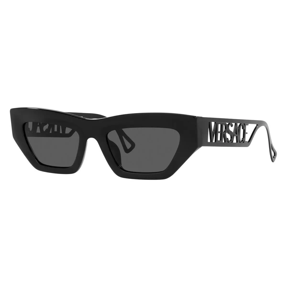Versace Woman Irregular Sunglasses VE4432U 523287 Black /dark Grey Lens 53mm