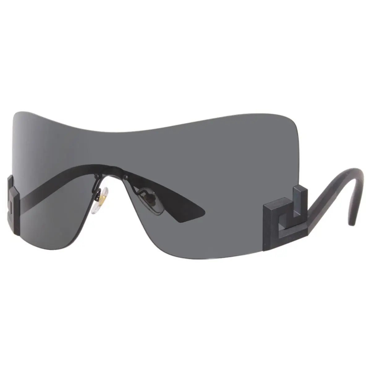 Versace 2240 125687 Sunglasses Women`s Grey/dark Grey Lenses Shield Wrap 40mm