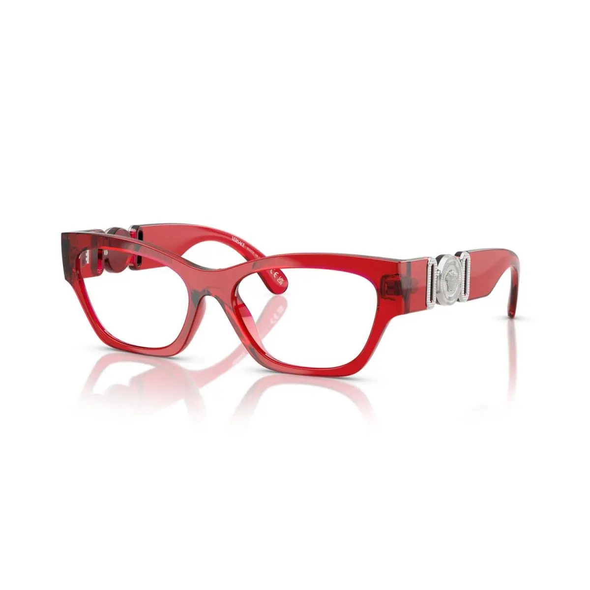 Versace Eyeglasses VE3367U 5495 52mm Transparent Red / Demo Lens