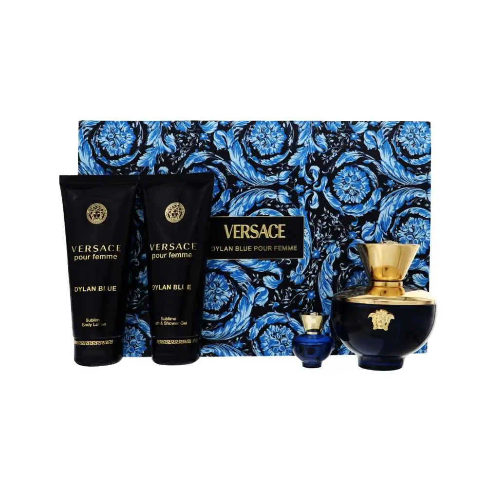 Dylan Blue by Versace Gift Set For Women 3.4 Oz Eau De Parfum Spray