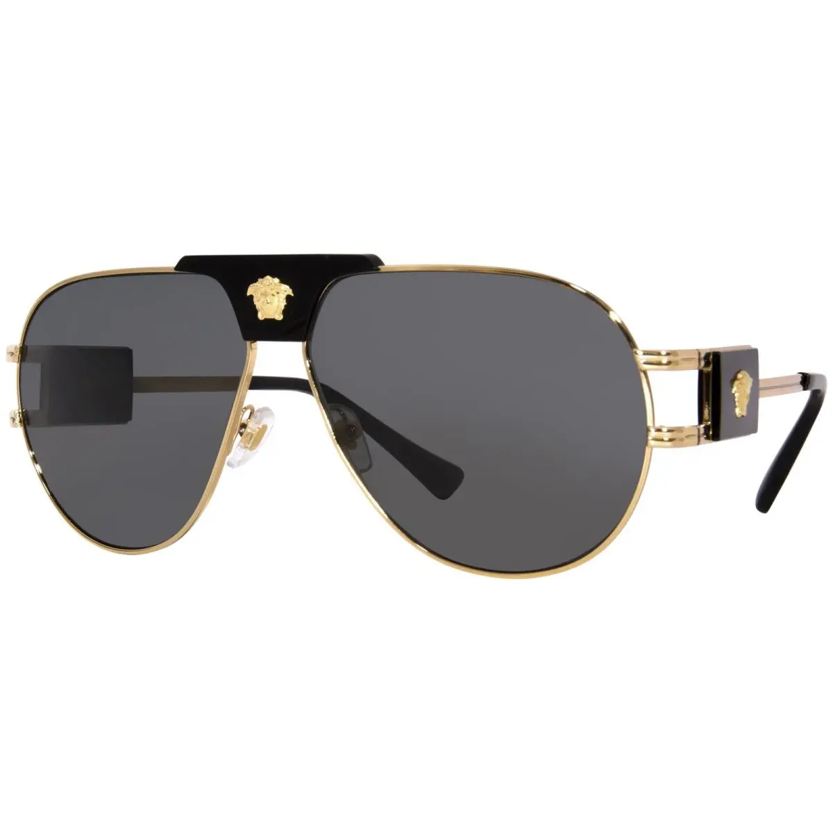 Versace VE2252 147073 Sunglasses Gold/havana/dark Brown Lenses Pilot Shape 63mm