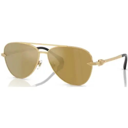 Versace VE2283 10027I Sunglasses Men`s Gold/bronze/gold Mirror Pilot 61mm - Frame: Gold, Lens: Brown