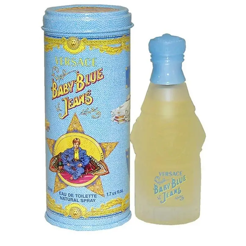 Versace Baby Blue Jeans 1.7 oz 50 ml Eau De Toilette Spray in Can - Baby blue, Blue