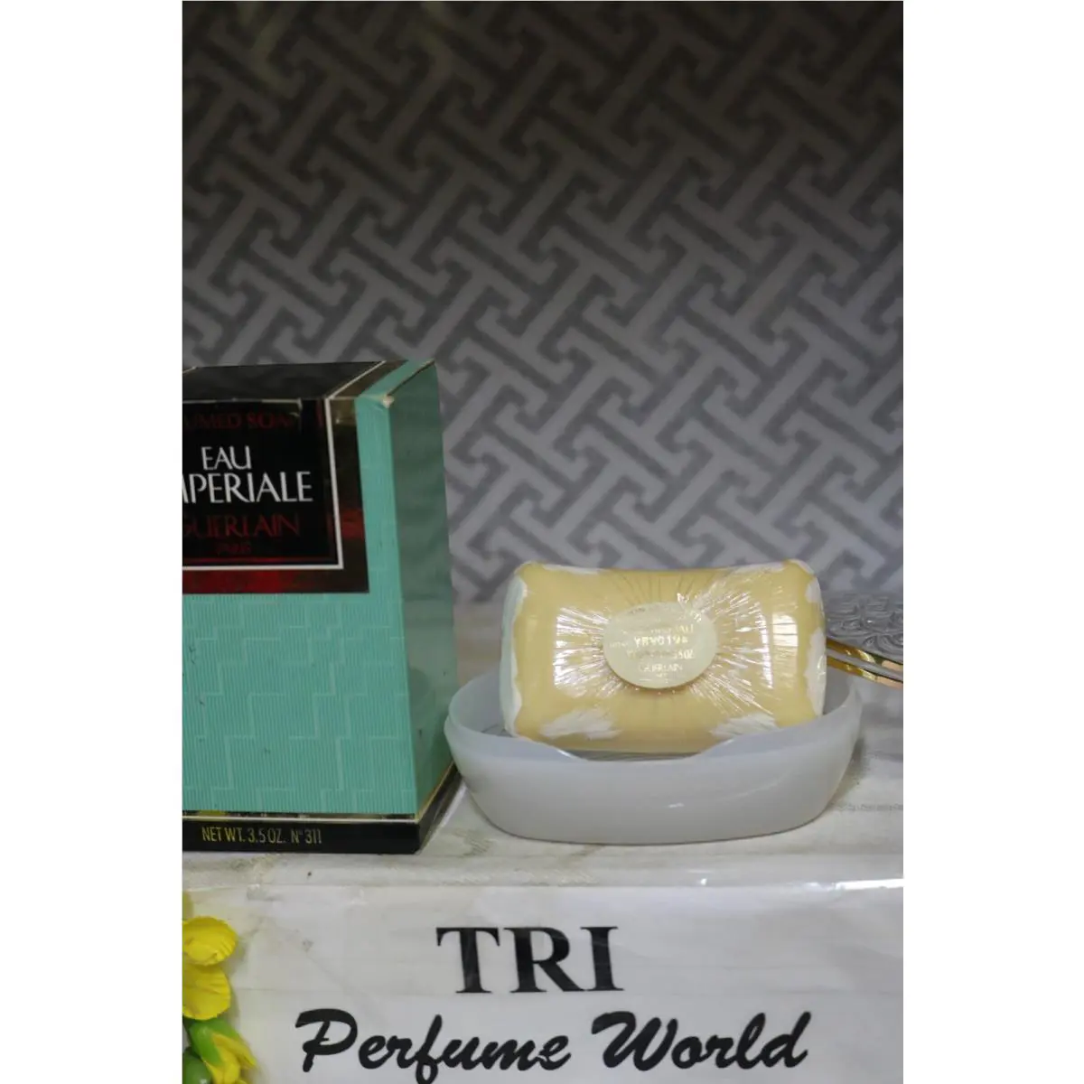 Eau Imperiale Guerlain Perfumed Soap 3.5 Oz. with Case Vintage