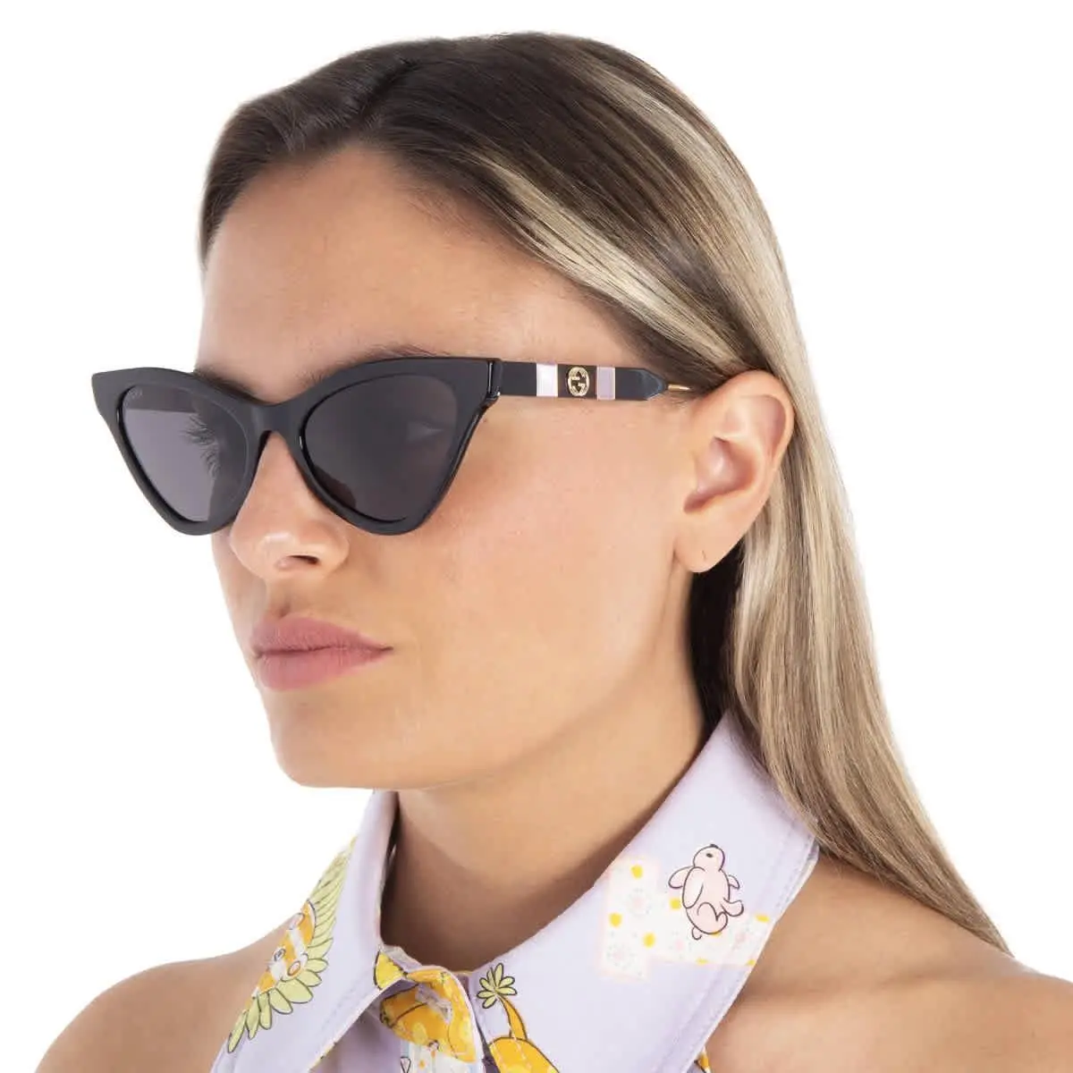 Gucci Grey Cat-eye Ladies Sunglasses GG0597S-001 55 GG0597S 001 55