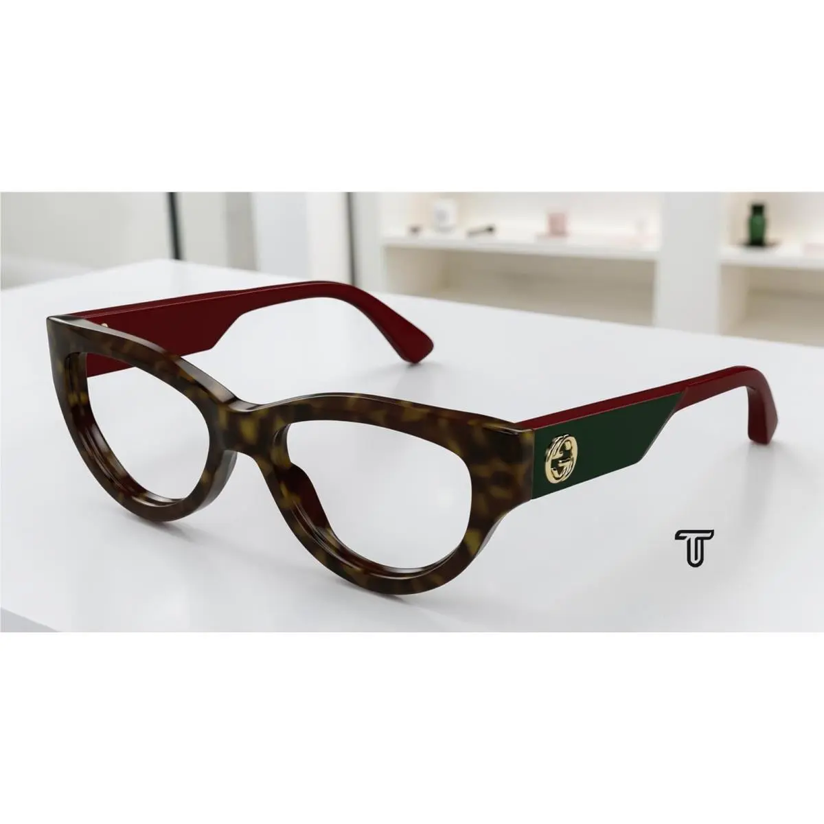 Gucci GG1665O 006 Cat Eye Havana Red Demo Lens 53 mm Women`s Eyeglasses