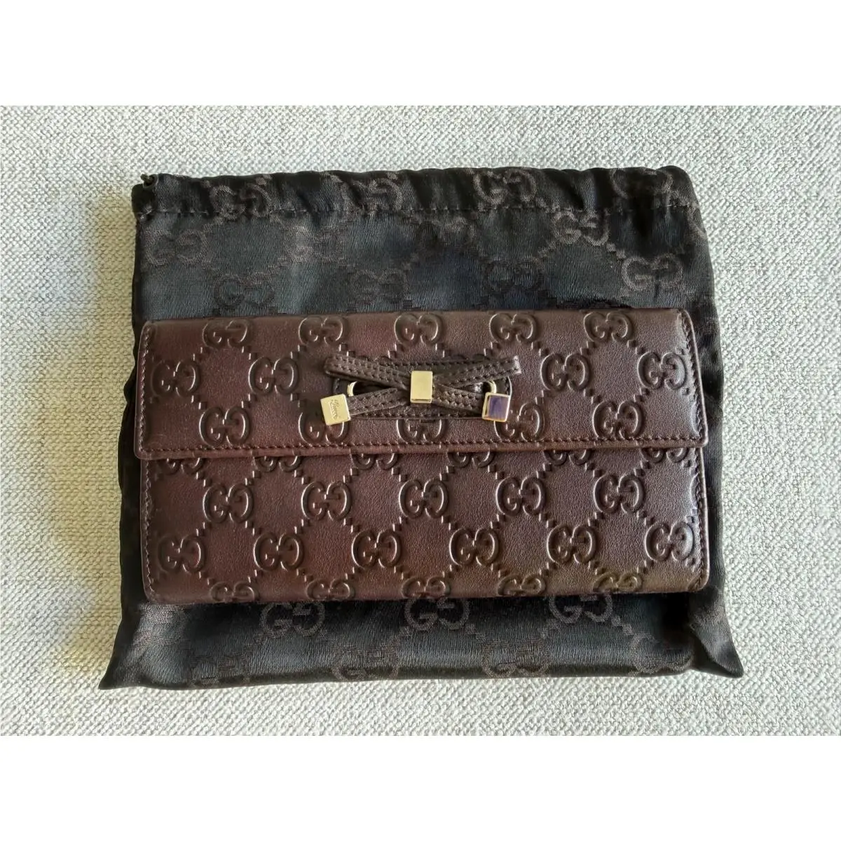 Gucci Chocolate Dark Brown Guccissima Leather Continental Long Wallet