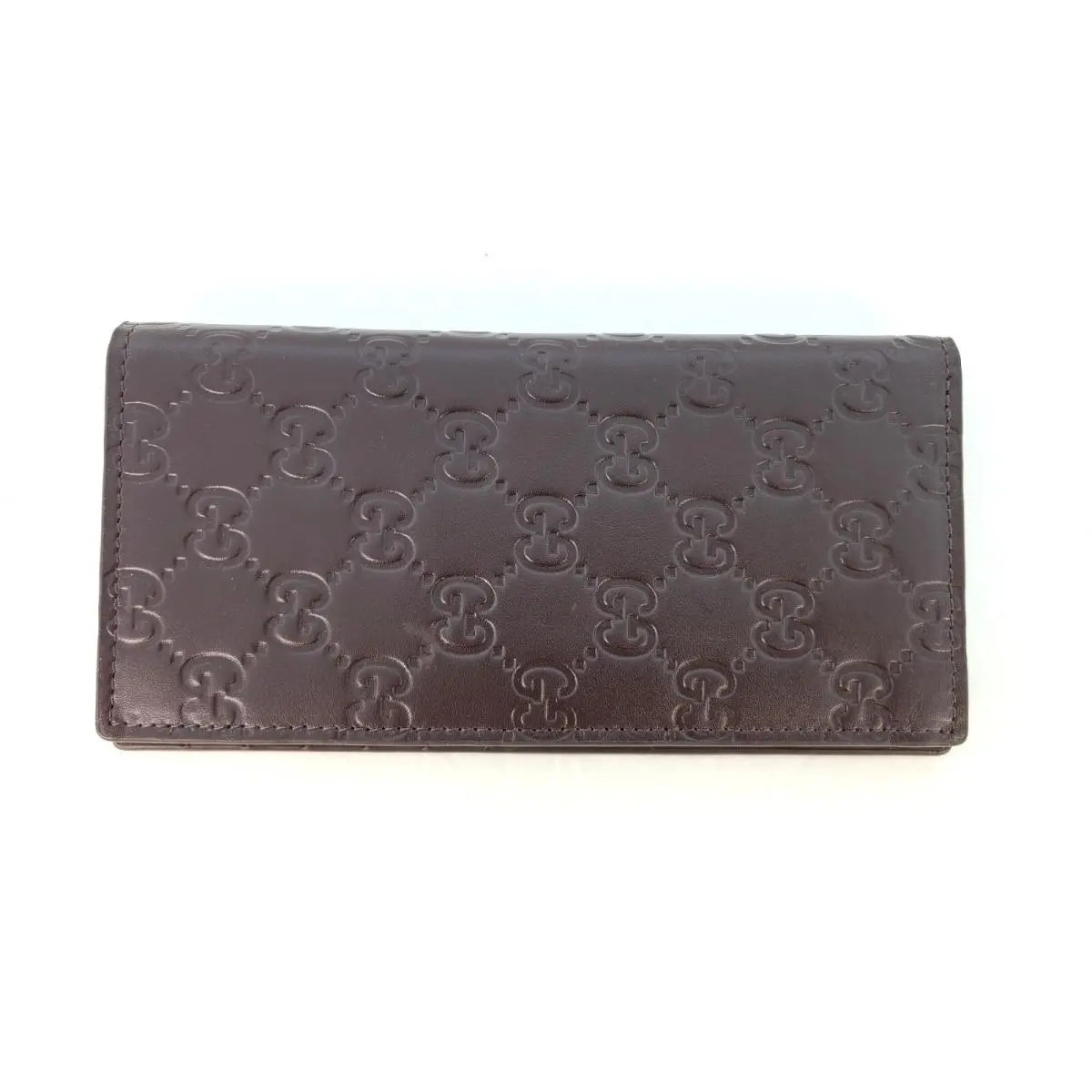 Gucci Guccissima Men Brown Long Wallet Leather W/id Window