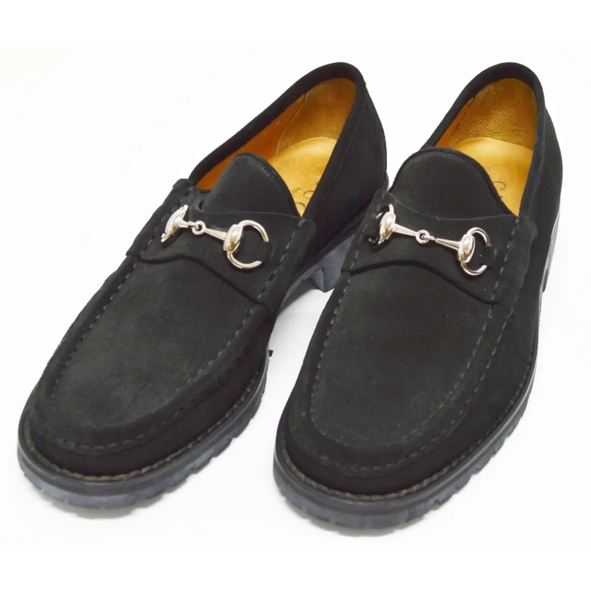 Gucci Loafers - Black Nero Sport Suede Lug Sole - Mens Size 8D - 016343