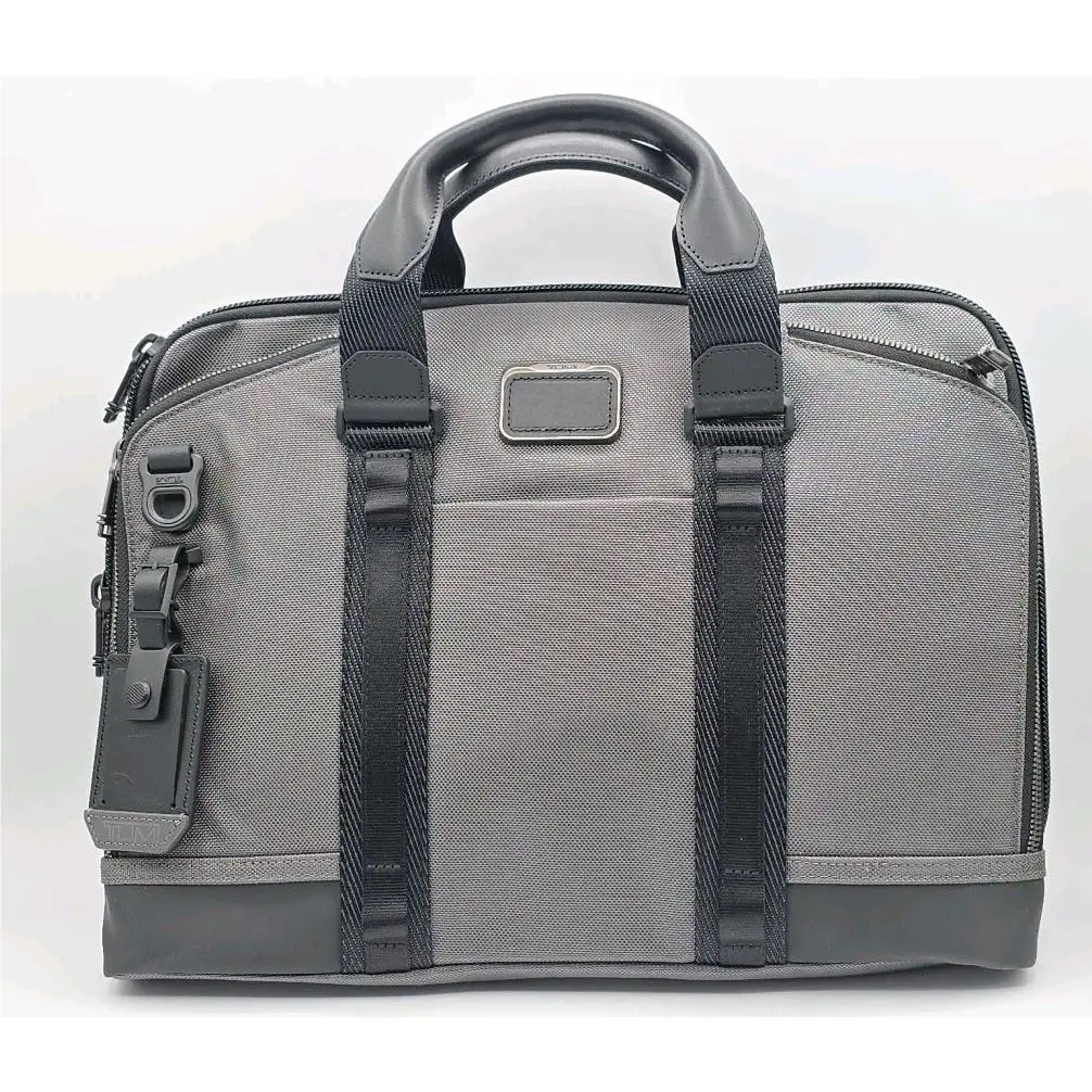 Tumi Alpha Bravo Academy 15.5” Nylon Laptop Brief Briefcase - Charcoal Grey