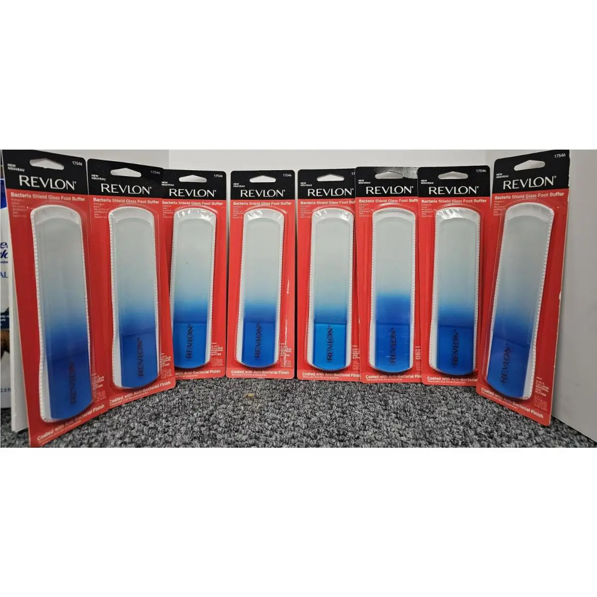 Eight Revlon Bacteria Shield Glass Foot Buffer - w/ Anti-bacterial Finish Eight