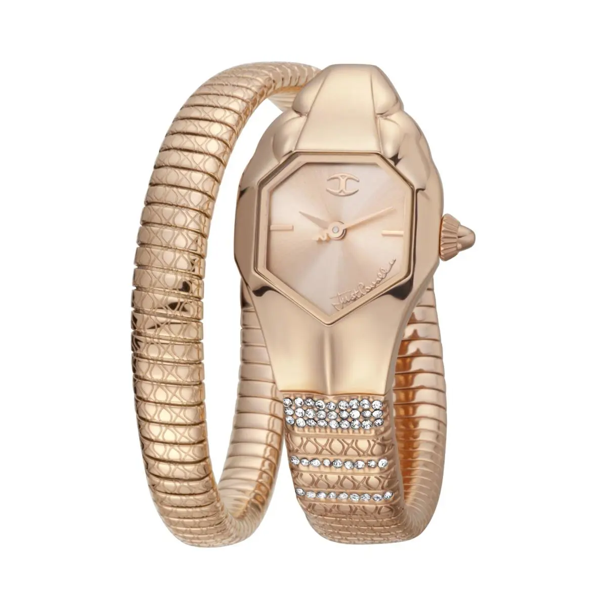 Just Cavalli Women`s Snake 316L Stainless Steel Watch - Dial: Gold Tone, Band: Gold Tone, Other Dial: Rose Gold