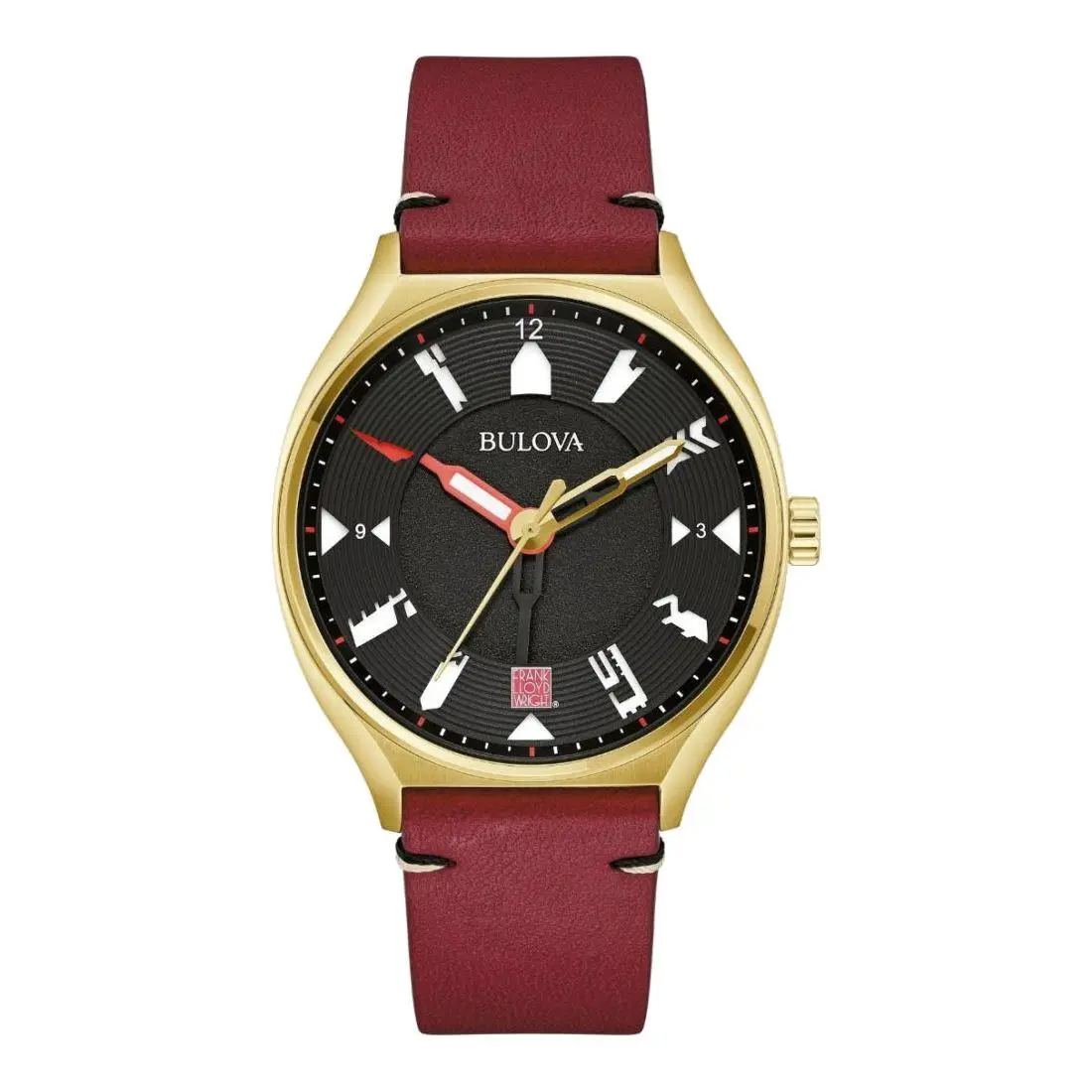 Frank Lloyd Wright Men`s Black Dial Automatic Watch 97A192 by Bulova
