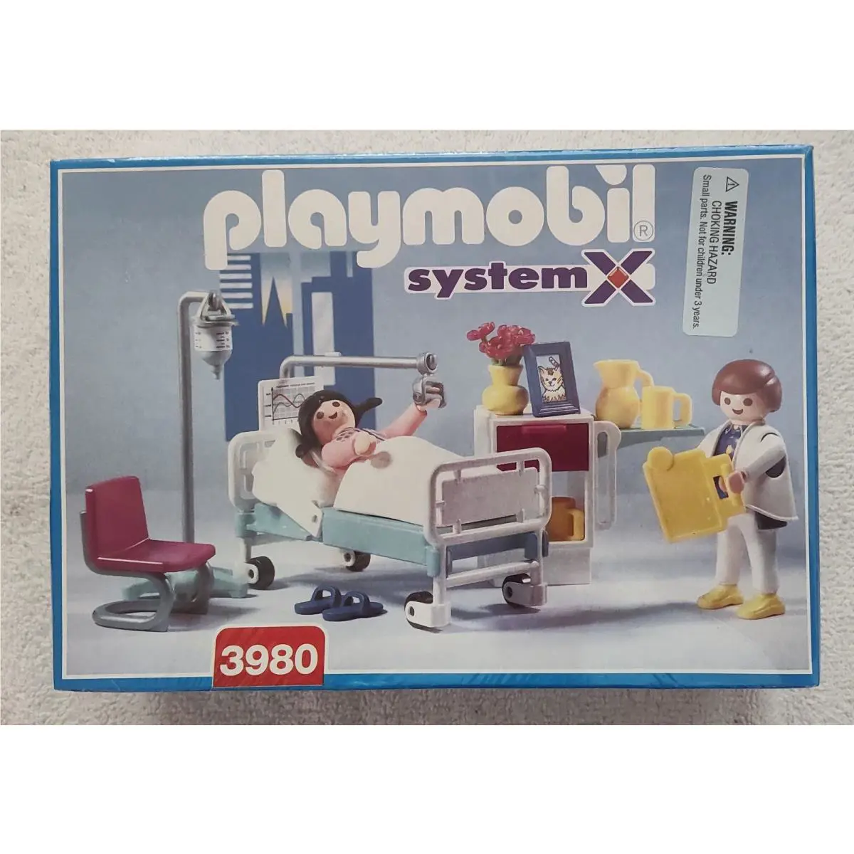Vtg 1997 Playmobil System X 3980 Hospital Room Nos Systemx