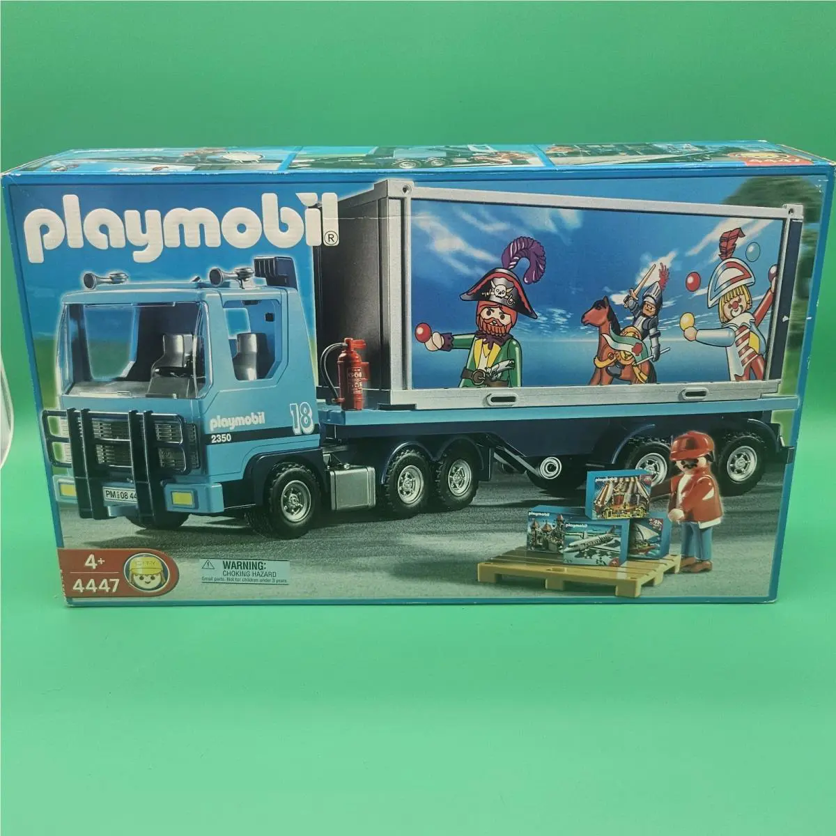 Vintage Nos Playmobil 4447 Birthday Tractor Trailer W/ Figure Pallet 2007