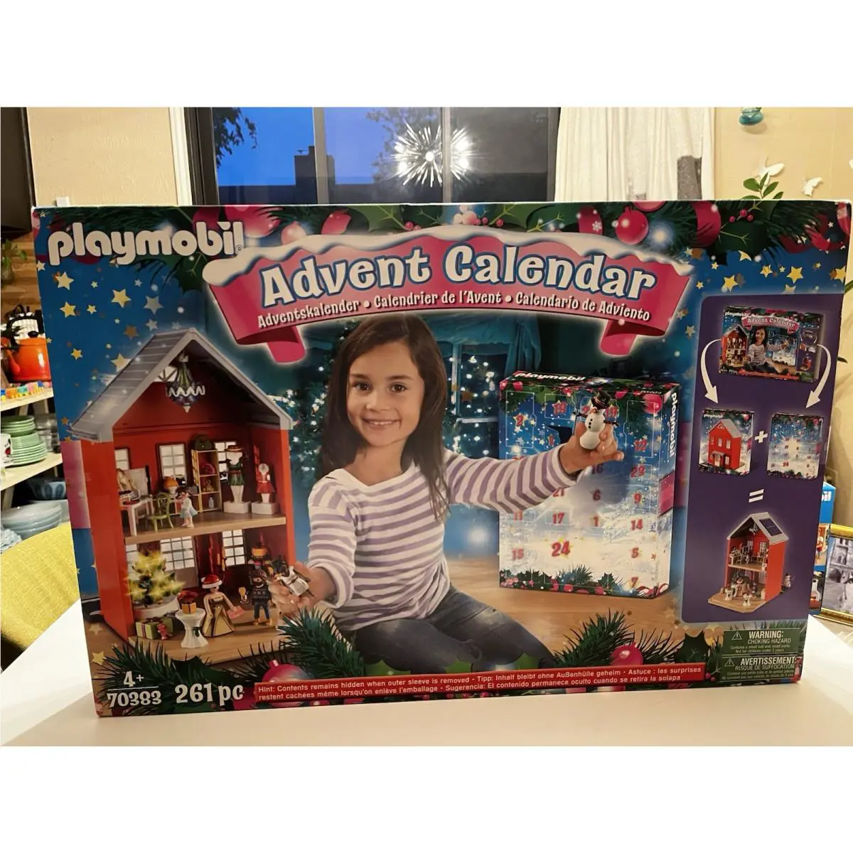 Playmobil 70383 Jumbo Red Dollhouse + Advent Calendar Set - 216 Pcs