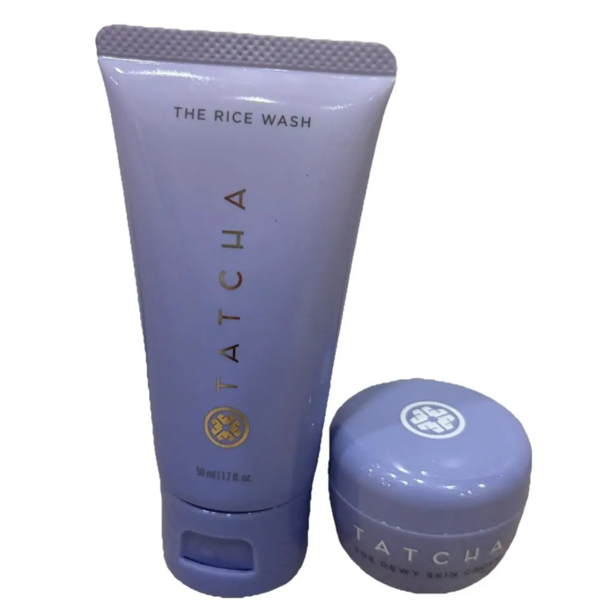 Tatcha Bundle of 2 Travel Sz Dewy Skin Cream The Rice Wash Facial Lot