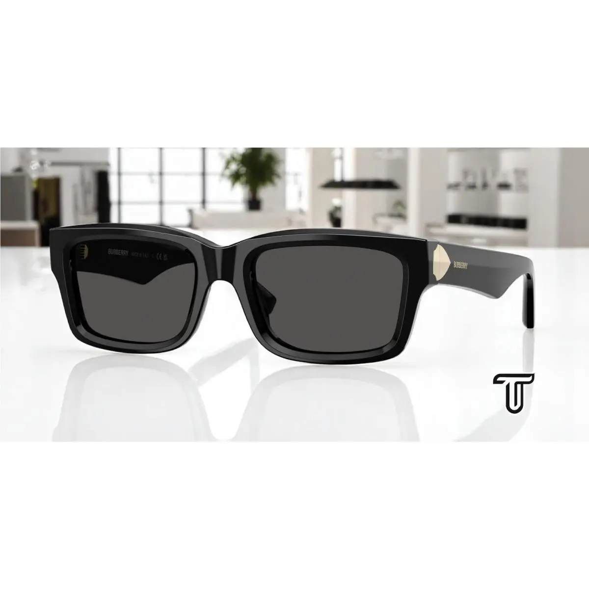 Burberry BE4443 300187 Black Dark Grey 55 mm Women`s Sunglasses