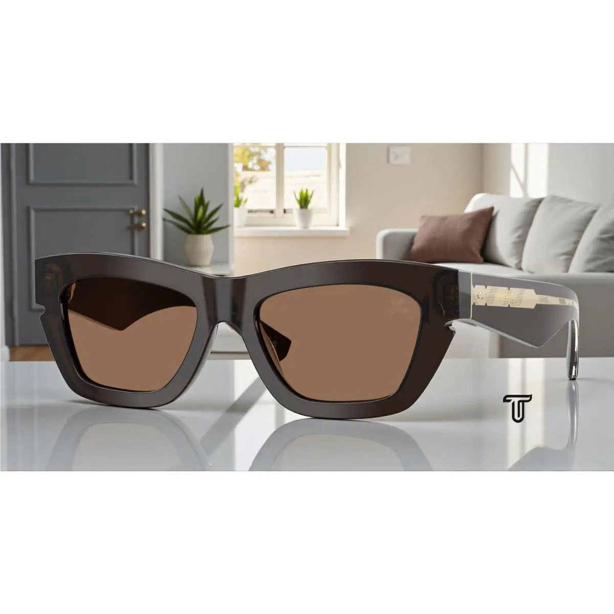 Burberry BE4454 411673 Brown Dark Brown 52 mm Women`s Sunglasses