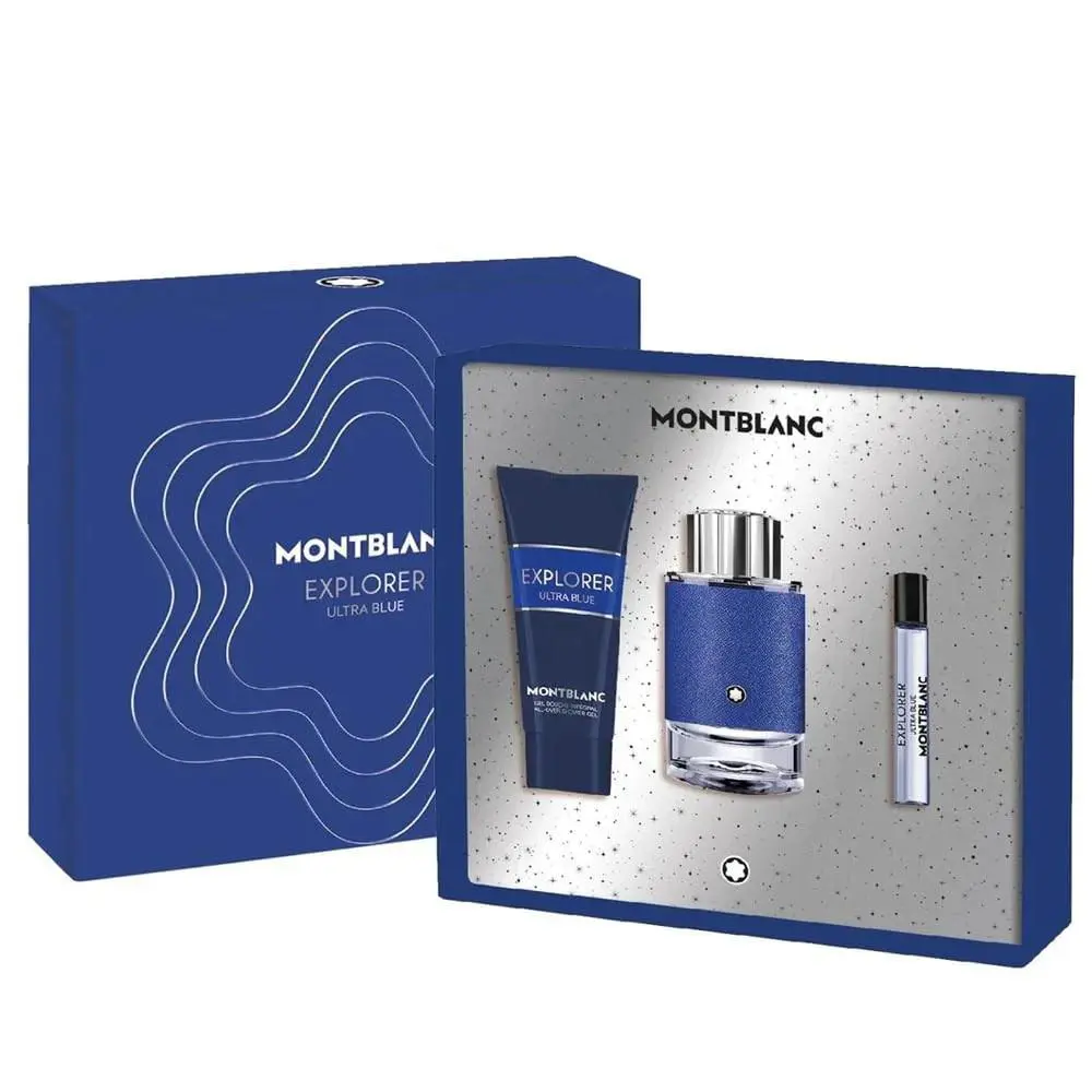 Montblanc Ecplorer Ultra Blue Gift Set 3 Piece 3.3 + 0.25 Edp + 3.3 Shower Gel
